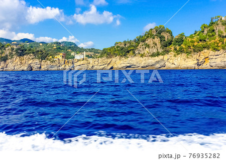 Santa Margherita Ligure, Liguria Italia - watching the coast from the sea. Santa Margherita Ligure, Liguria Italia - watching the coast from the sea. 76935282