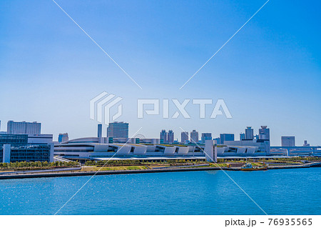 東京の都市風景 豊洲大橋から豊洲市場方面 東京の都市風景 豊洲大橋から豊洲市場方面 76935565