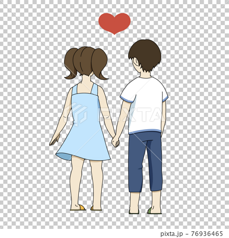 how to draw a boy and girl holding hands