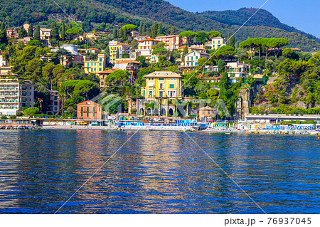 Santa Margherita Ligure, Liguria Italia - watching the coast from the sea. Santa Margherita Ligure, Liguria Italia - watching the coast from the sea. 76937045