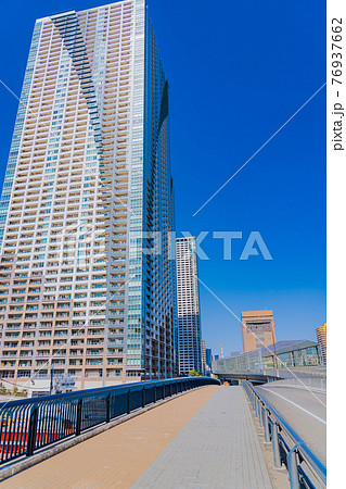東京の都市風景 勝どき6丁目周辺の風景 東京の都市風景 勝どき6丁目周辺の風景 76937662