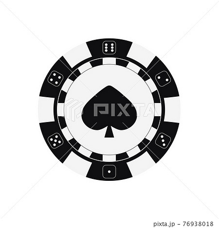 Poker game chip with spades card suit. 76938018