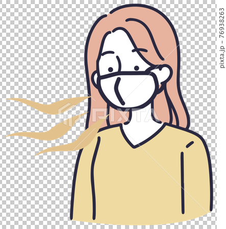口臭くさい　女性　イラスト 76938263