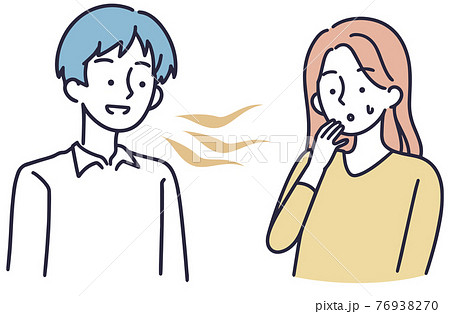 口臭くさい　男性　イラスト 76938270