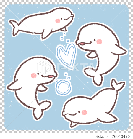 シロイルカセット背景付き 76940450