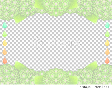 Soft hydrangea and colorful rainy season frame green ver Soft hydrangea and colorful rainy season frame green ver 76941554