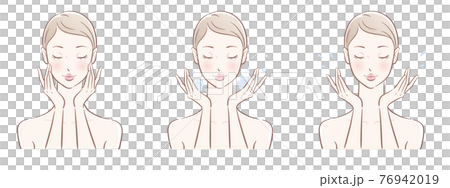 Woman doing skin care, vector illustration 76942019