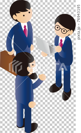 ビジネス アイソメトリック アイソメ 人物 男性 コミュニケーション イメージ イラスト素材のイラスト素材