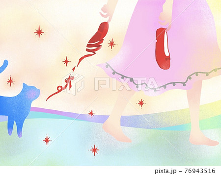 恋の赤い靴と青い猫 76943516