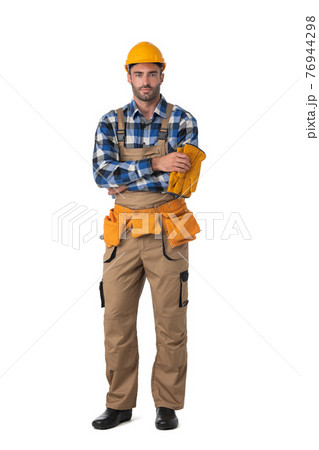 Contractor worker isolated on white Contractor worker isolated on white 76944298