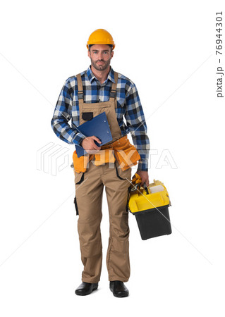 Contractor worker isolated on white Contractor worker isolated on white 76944301