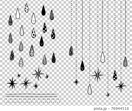 雨粒01-線画 76944518