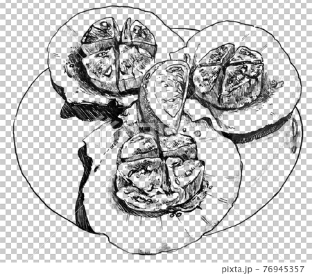 焼いたホタテ（モノクロ版） 76945357
