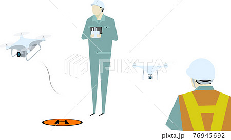 ドローン操縦士のイラスト素材