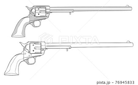 ウエスタン Gun 銃 バントラインのイラスト素材