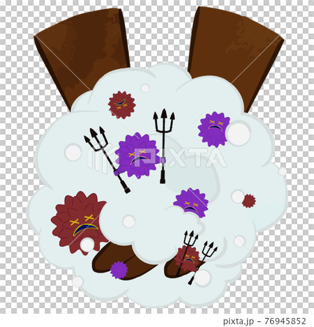 手を洗いウィルスをやっつける 黒人ハンドバージョン 手を洗いウィルスをやっつける 黒人ハンドバージョン 76945852