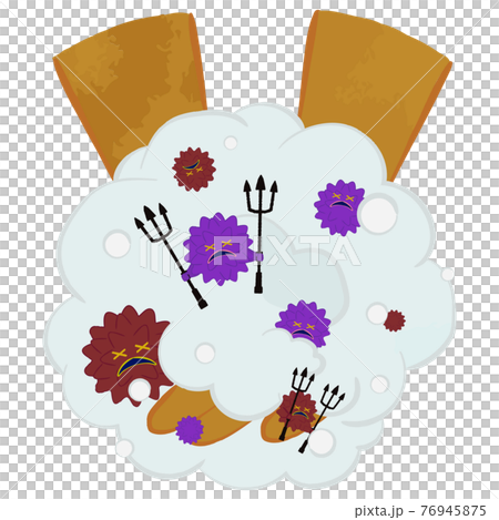 手を洗いウィルスをやっつける 中東人ハンドバージョン 手を洗いウィルスをやっつける 中東人ハンドバージョン 76945875