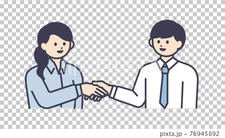 商務人士握手的插圖材料 76945892
