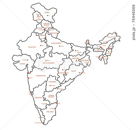 Doodle freehand drawing India political map... - Stock Illustration  [76946066] - PIXTA