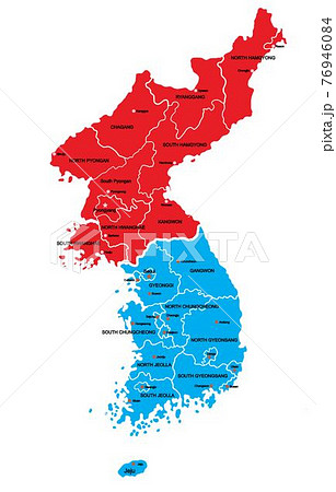 Doodle freehand drawing Korea political map with major cities. Doodle freehand drawing Korea political map with major cities. 76946084