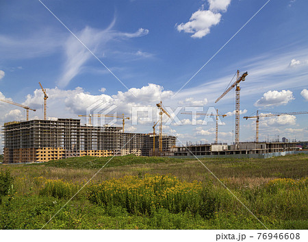 View of construction site, industrial image. Moscow, Russia 76946608