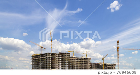 View of construction site, industrial image. Moscow, Russia View of construction site, industrial image. Moscow, Russia 76946609