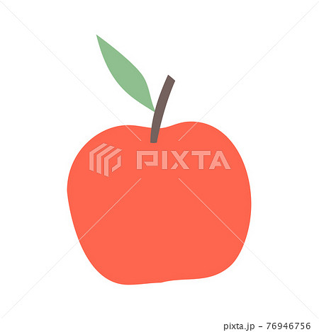 Simple Boho Fruit Apple Isolated On White のイラスト素材