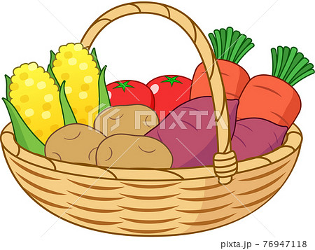 かご盛り野菜 2のイラスト素材