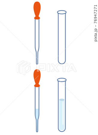 スポイトと試験管のイラスト素材のイラスト素材