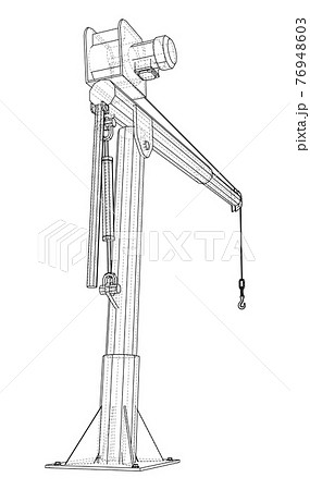 Davit or crane for boat. Vector Davit or crane for boat. Vector 76948603