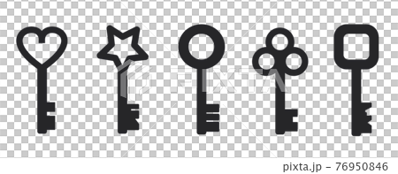 具有簡單形狀的鑰匙的插圖 76950846