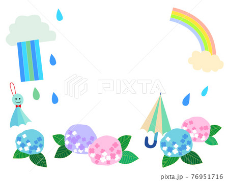 梅雨とあじさいのイラストのイラスト素材 梅雨とあじさいのイラストのイラスト素材