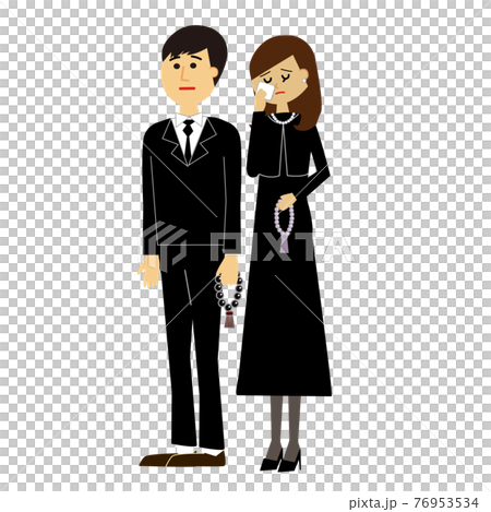 葬儀に参列する夫婦 76953534