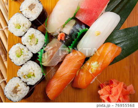 Japanese sushi  Roll made of Smoked fish 76955568