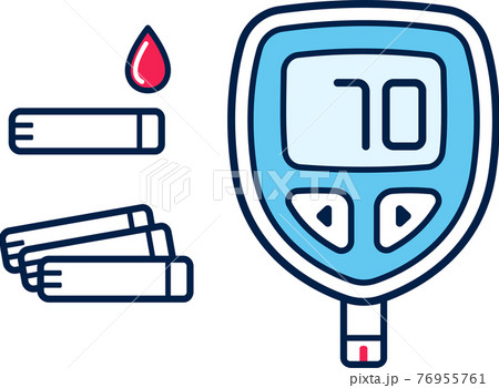Blood glucose meter illustration 76955761