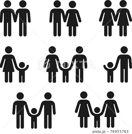 Couples and families icons 76955763