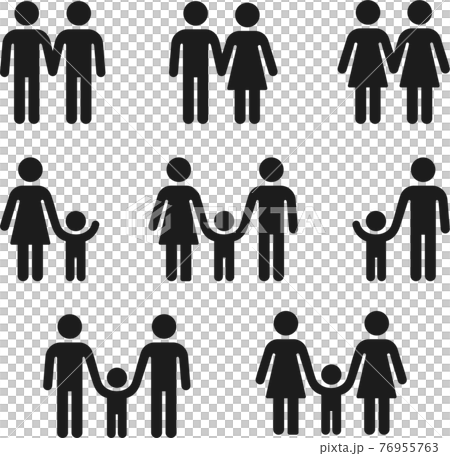 Couples and families icons 76955763