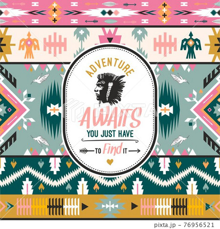 Native colorful aztec seamless pattern Native colorful aztec seamless pattern 76956521