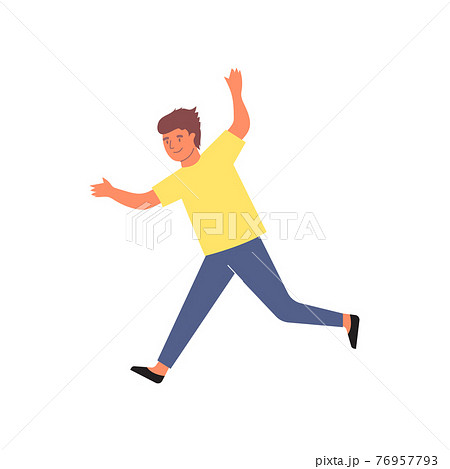 Running Kid Flat Composition 76957793