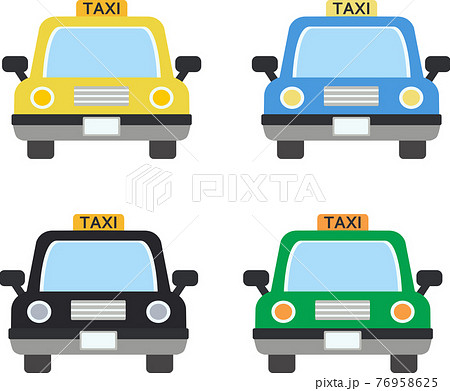 Taxi タクシーのイラスト素材のセット ベクターのイラスト素材