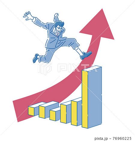 スーツ　ビジネスマン　矢印　イラスト 76960225