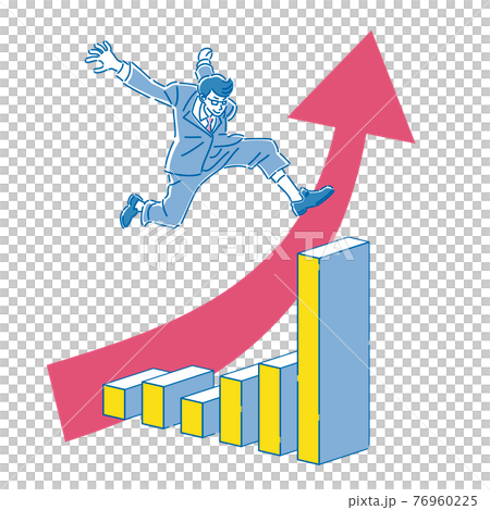 スーツ　ビジネスマン　矢印　イラスト 76960225