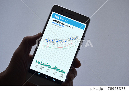 スマホでFX（外国為替証拠金取引）シルエット 76963373