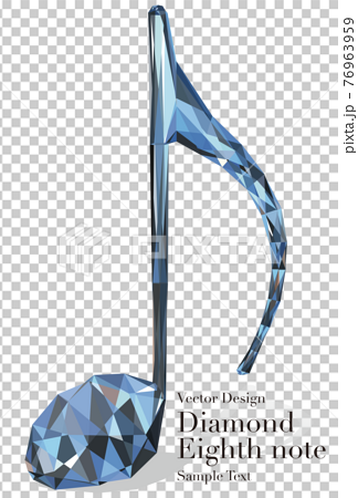 ダイヤモンドイメージの音符 8分音符 ベクターイラストのイラスト素材
