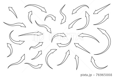 Black line arrow icon cursor curve sign set vector 76965008