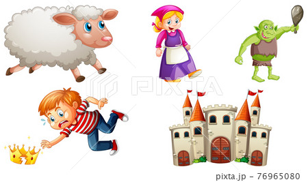 Set of different nursery rhyme character isolated on white background 76965080
