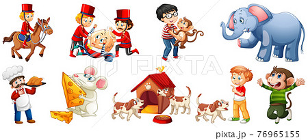 Set of different nursery rhyme character isolated on white background 76965155