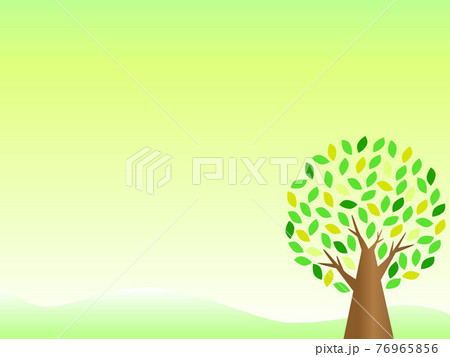 緑の木のグリーン系のイラスト背景のイラスト素材