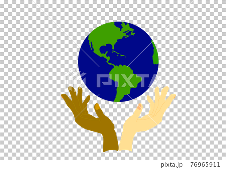 地球と両手(二つの手)を広げているイラスト 地球と両手(二つの手)を広げているイラスト 76965911
