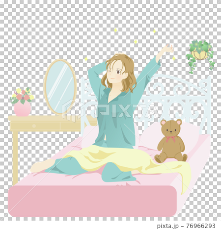 A woman who gets up - Stock Illustration [76966293] - PIXTA